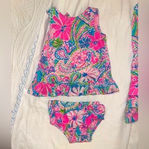 Lily Pulitzer 12-18 months dress & diaper cover, 2 available, twin dresses, EUC